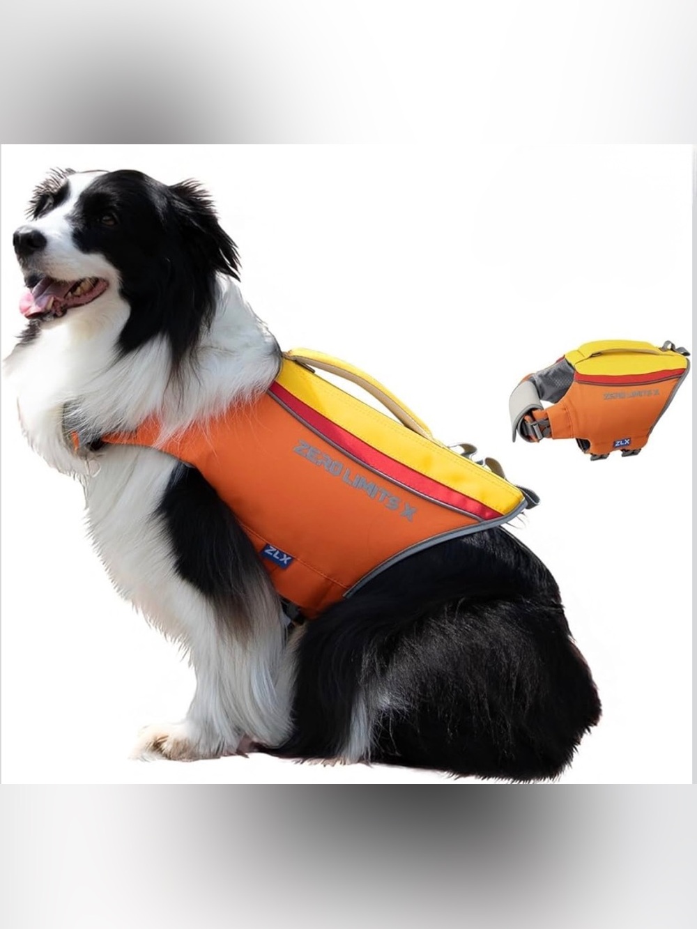 ZLX Yellow/Orange Dog Life Jacket, Dog Swim Vest – NWT